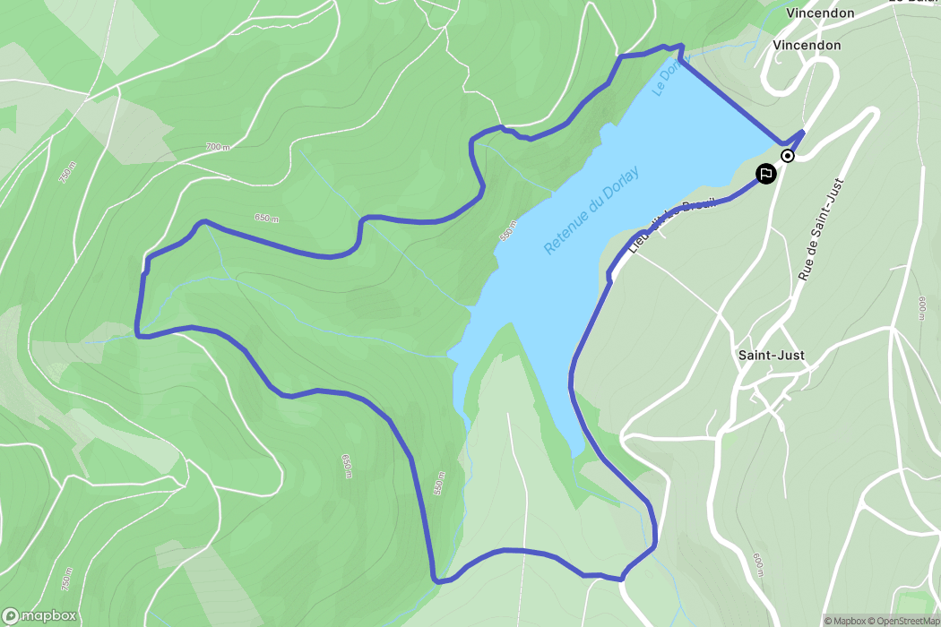 Doizieux : carte du parcours de randonnée - France