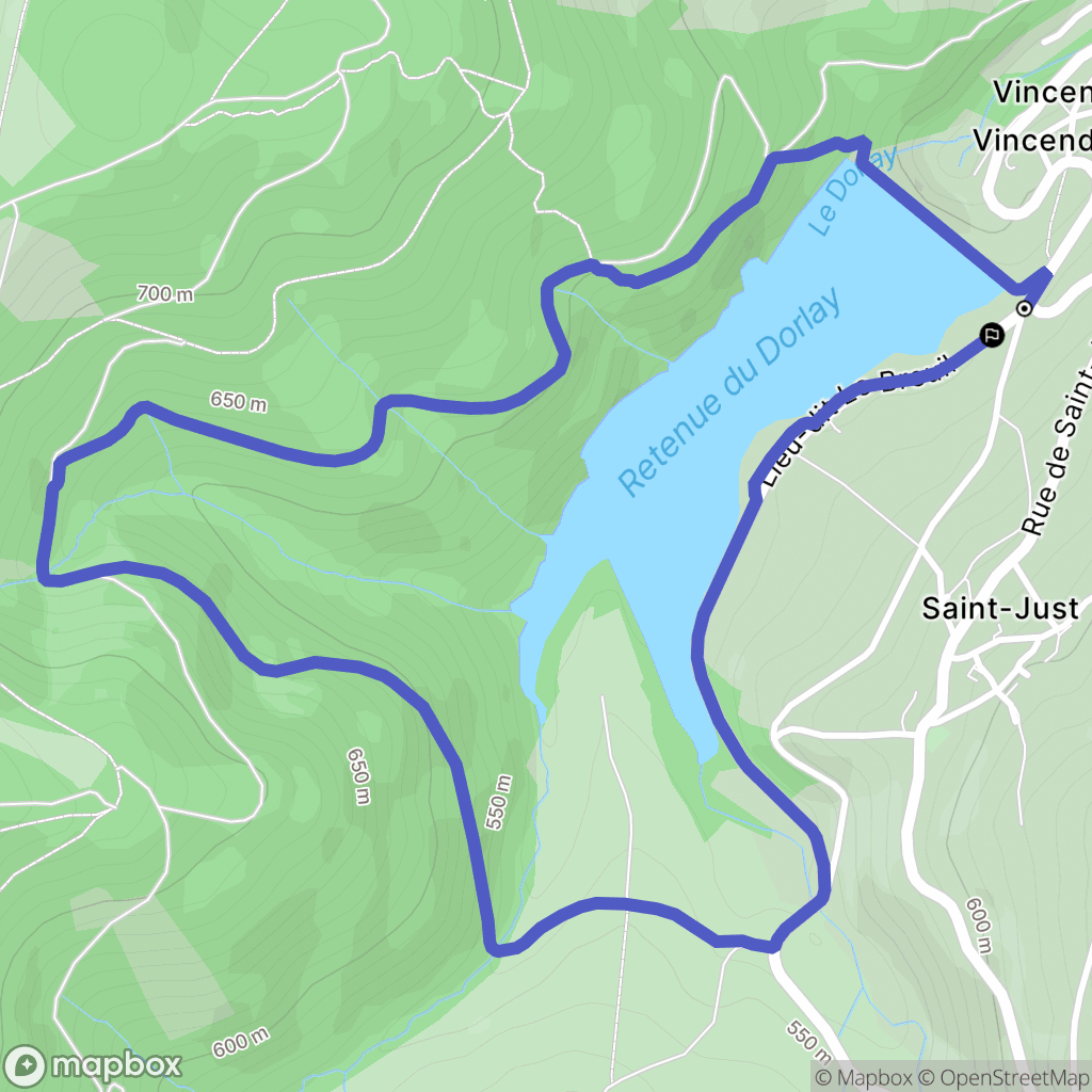 Doizieux : carte du parcours de randonnée - France