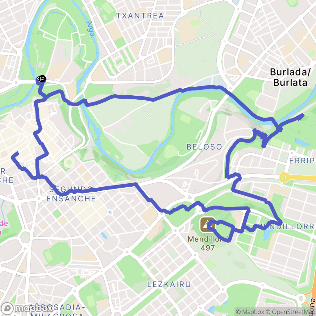 Pamplona : carte du parcours de randonnée - Spain