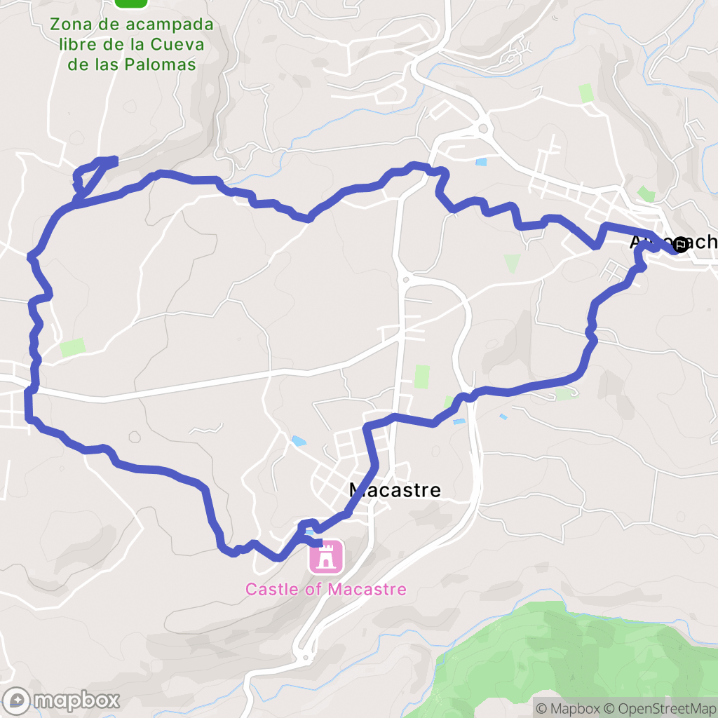 Alborache : carte du parcours de randonnée - Spain