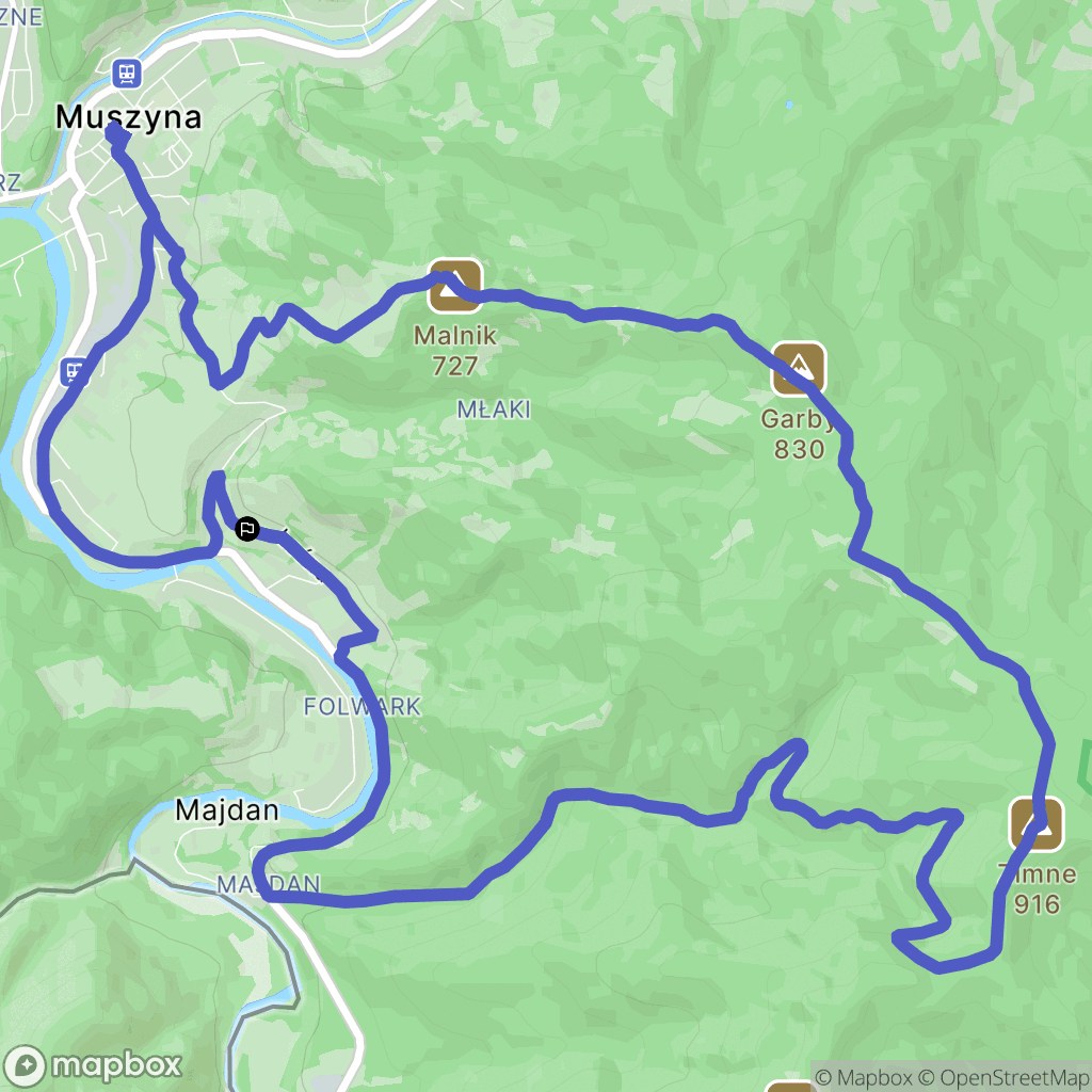 Muszyna: mapa trasy - Poland