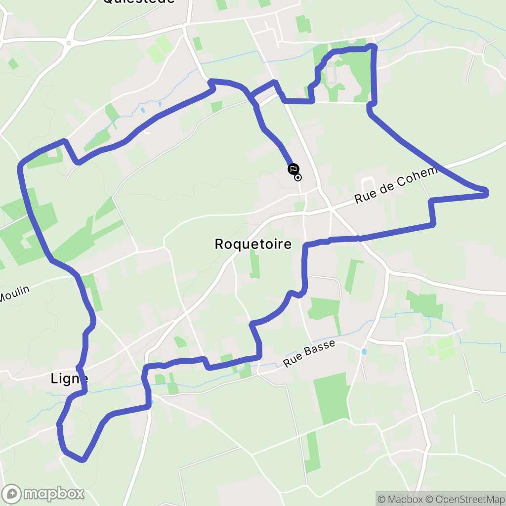 Roquetoire : carte du parcours de randonnée - France
