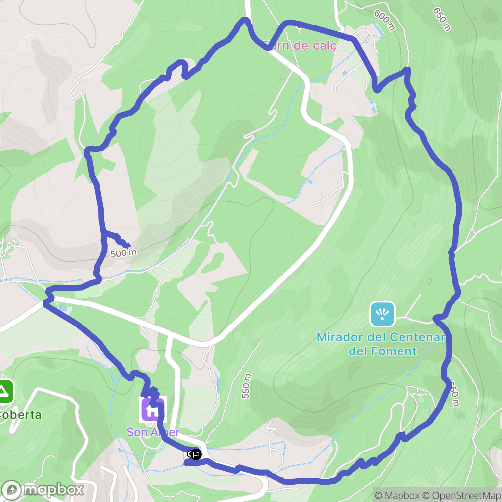 Escorca : carte du parcours de randonnée - Spain