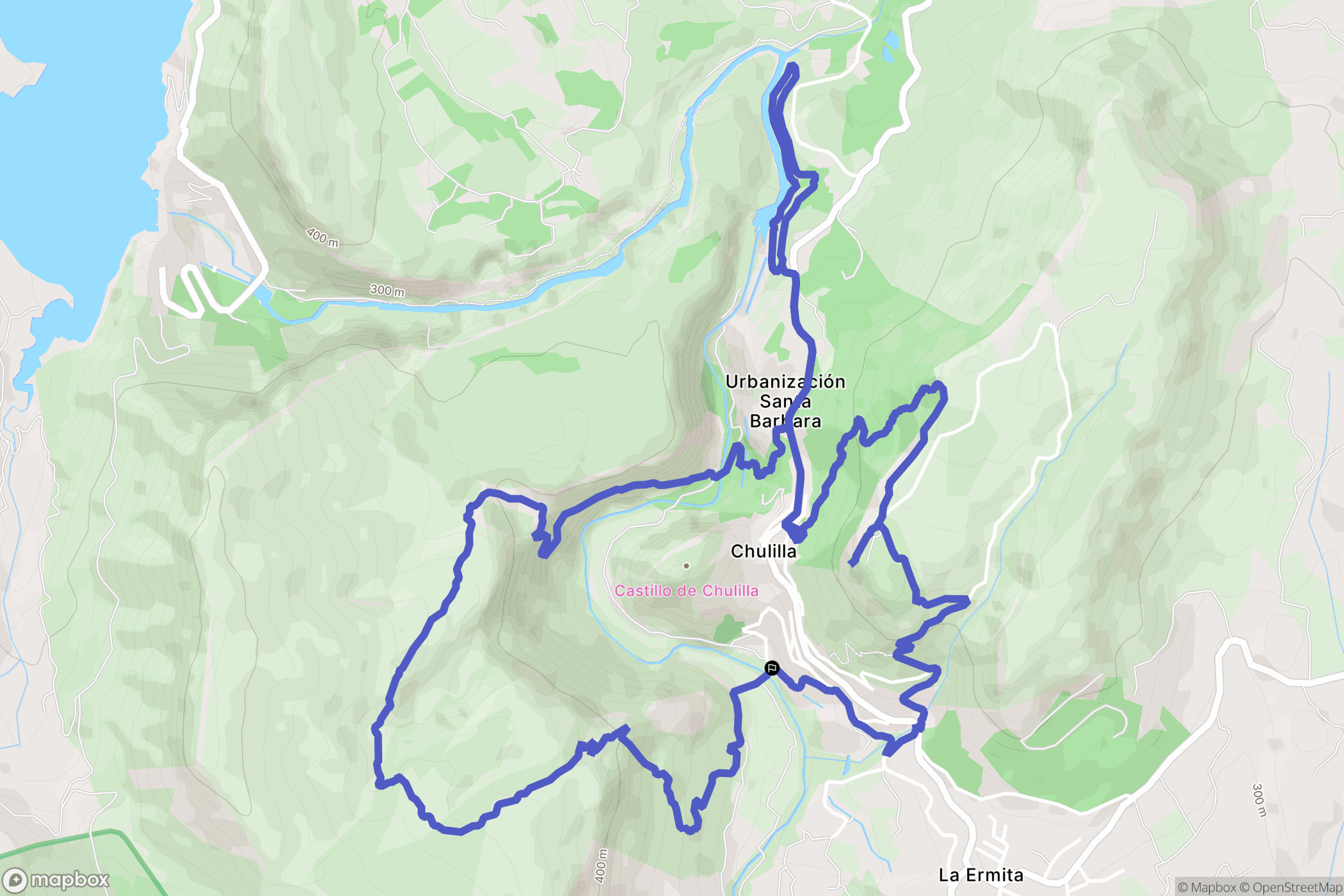 Chulilla : carte du parcours de randonnée - Spain