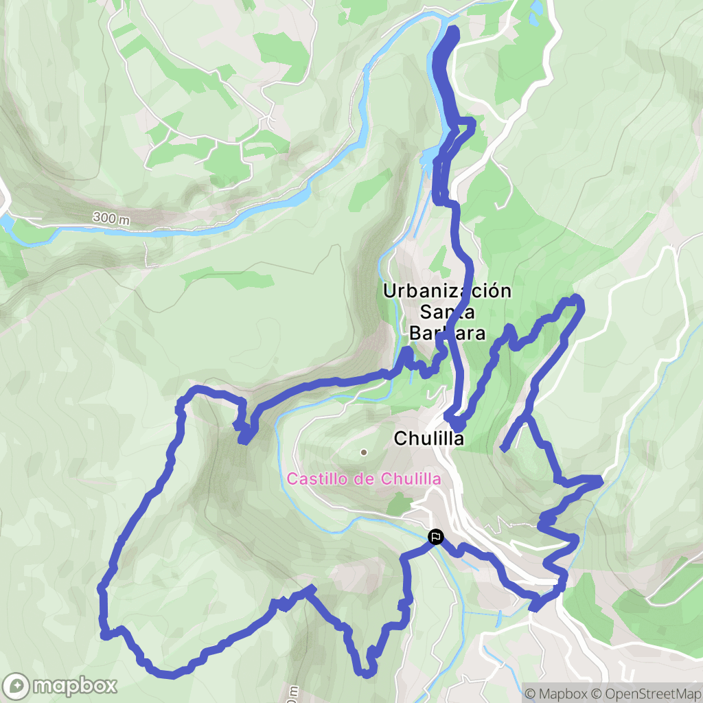 Chulilla : carte du parcours de randonnée - Spain