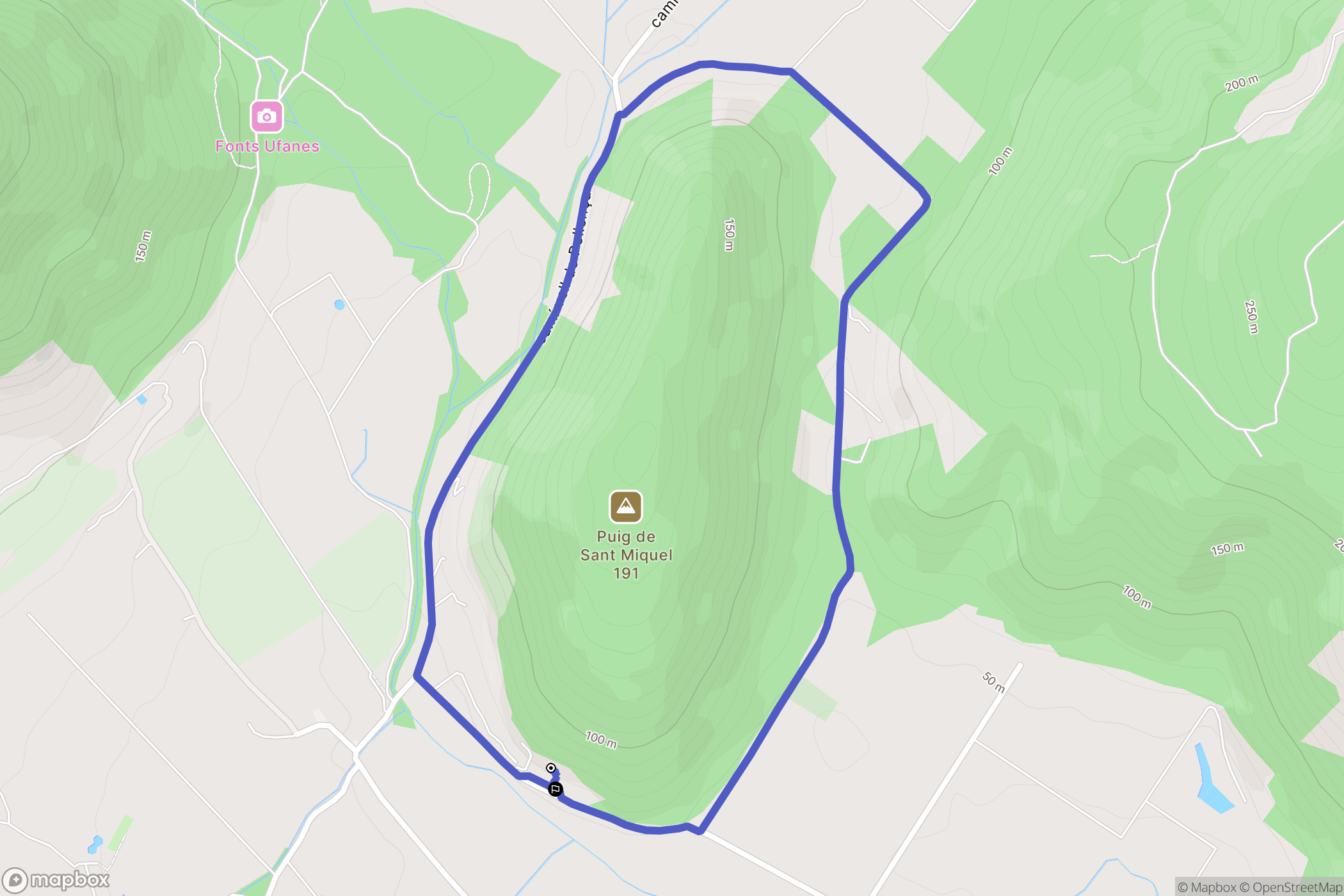 Campanet : carte du parcours de randonnée - Spain