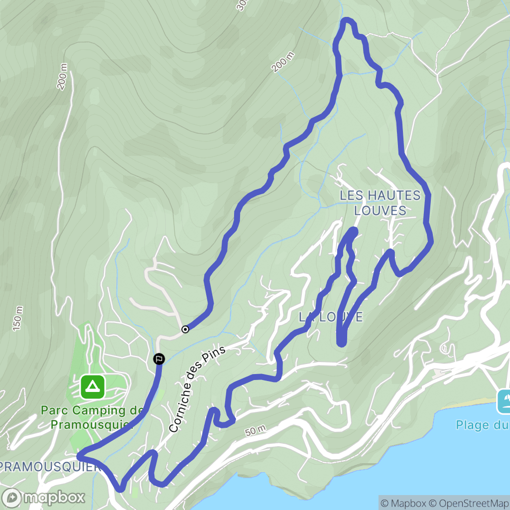 Le Lavandou : carte du parcours de randonnée - France