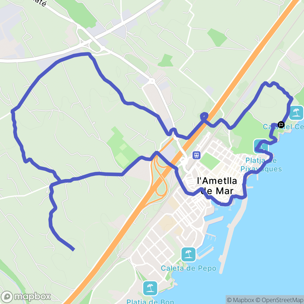 L'Ametlla de Mar : carte du parcours de randonnée - Spain