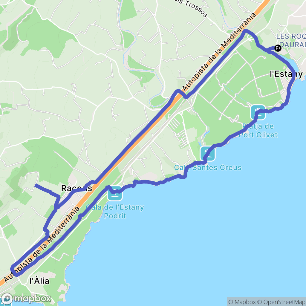 L'Ametlla de Mar : carte du parcours de randonnée - Spain