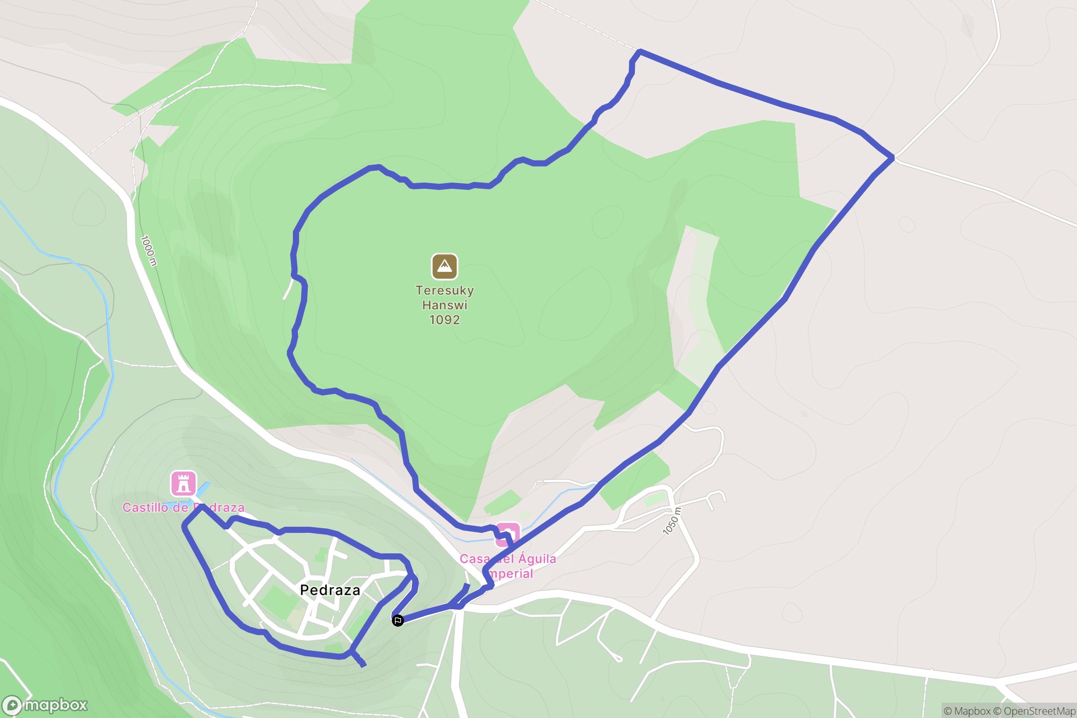 Pedraza : carte du parcours de randonnée - Spain