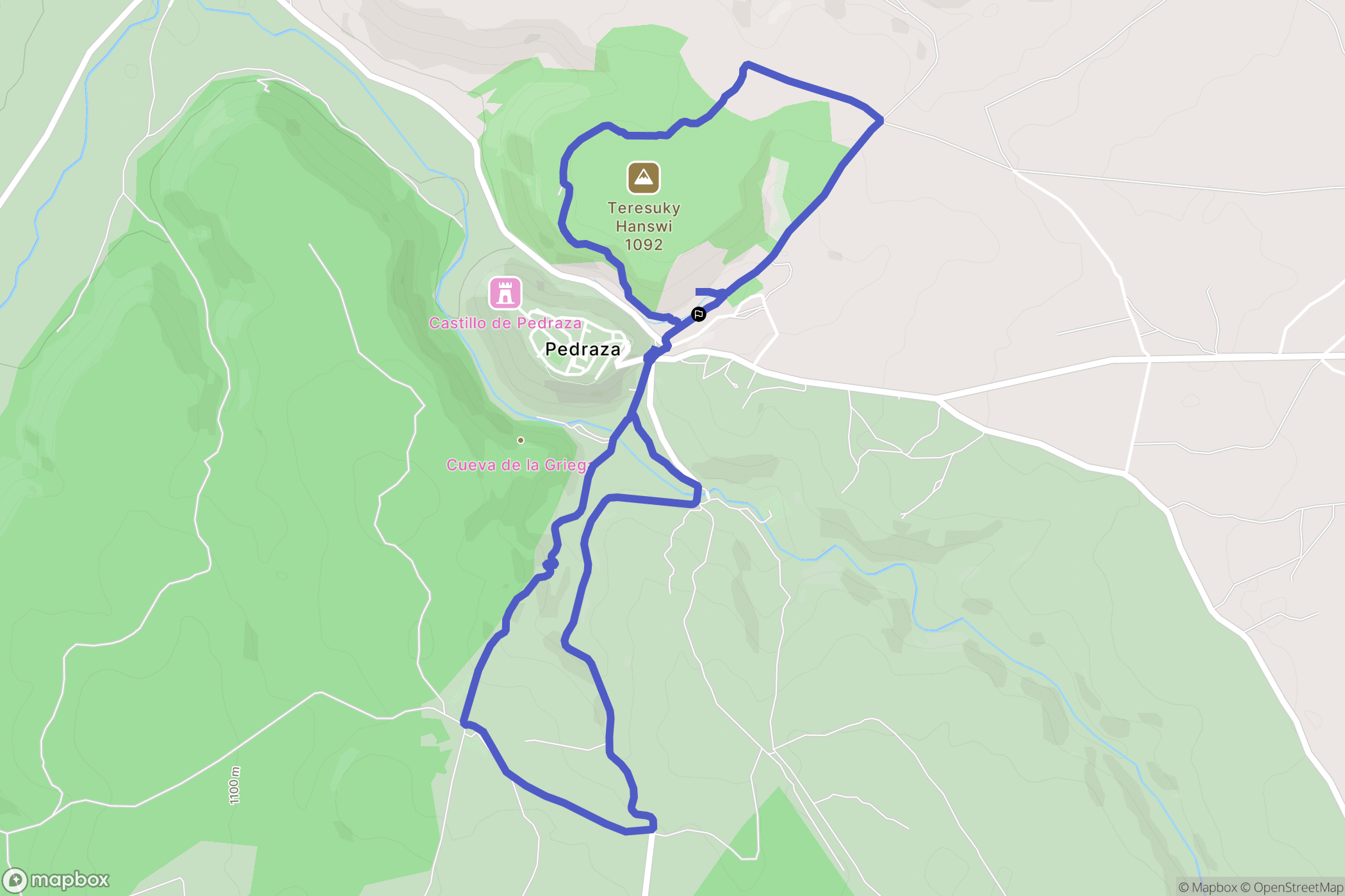 Pedraza : carte du parcours de randonnée - Spain
