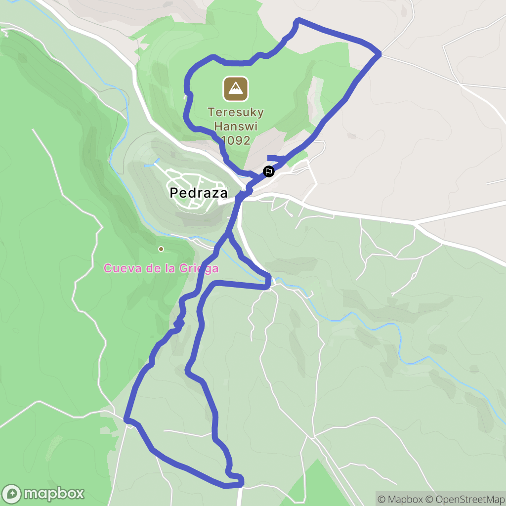 Pedraza : carte du parcours de randonnée - Spain