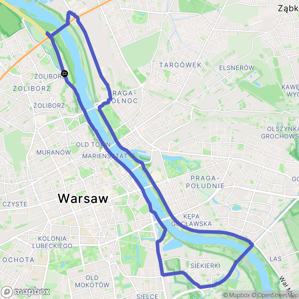 Warszawa: mapa trasy - Poland