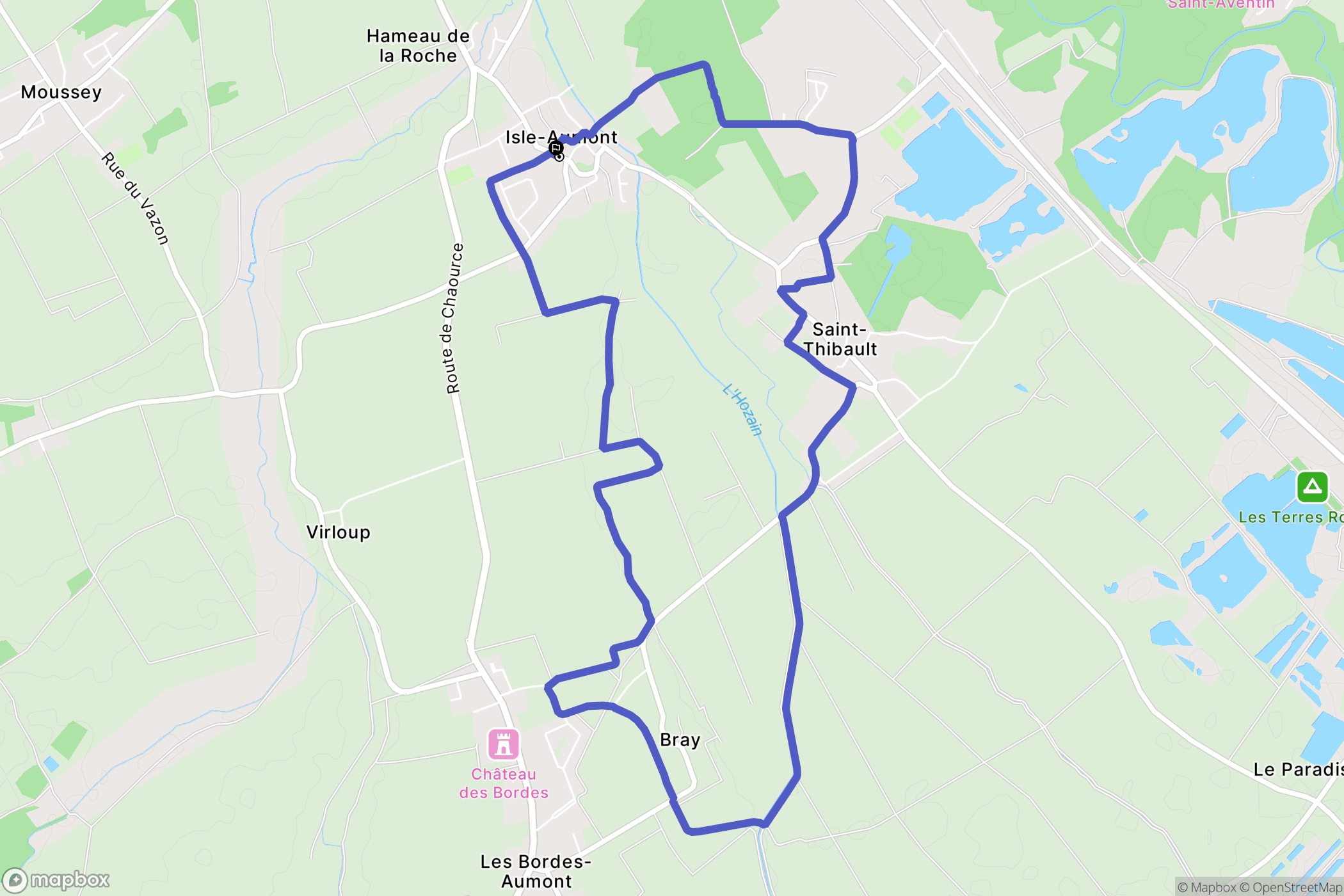 Isle-Aumont : carte du parcours de randonnée - France