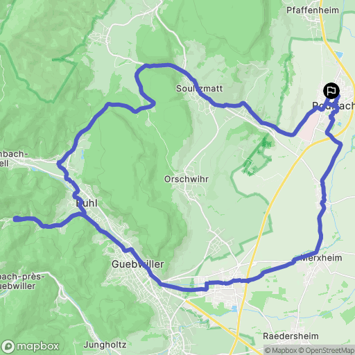 Rouffach : carte du parcours de randonnée - France
