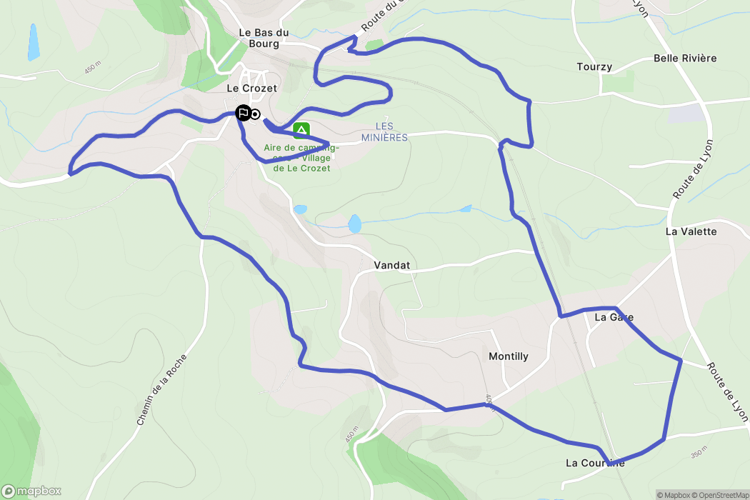 Le Crozet : carte du parcours de randonnée - France