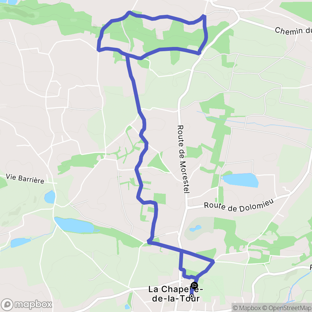 La Chapelle-de-la-Tour : carte du parcours de randonnée - France