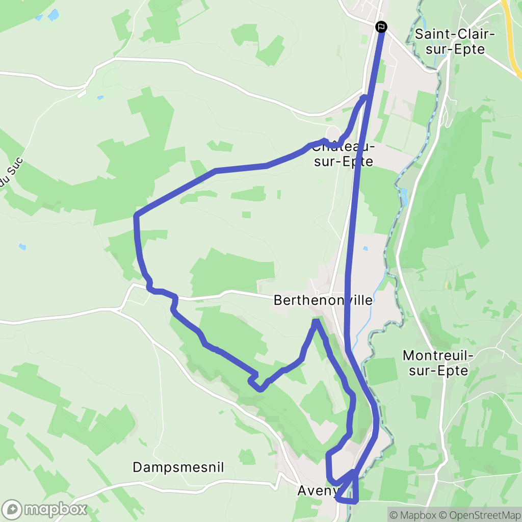 Château-sur-Epte : carte du parcours de randonnée - France