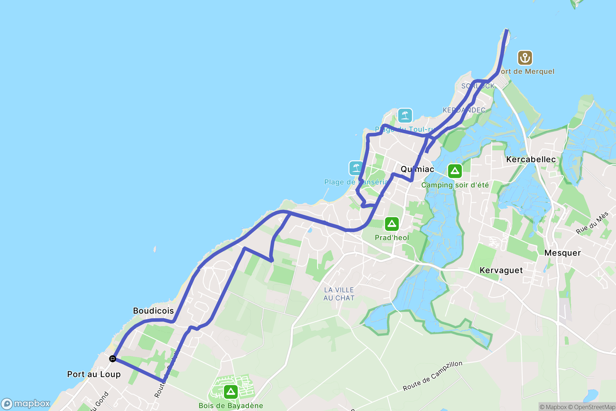 Piriac-sur-Mer : carte du parcours de randonnée - France