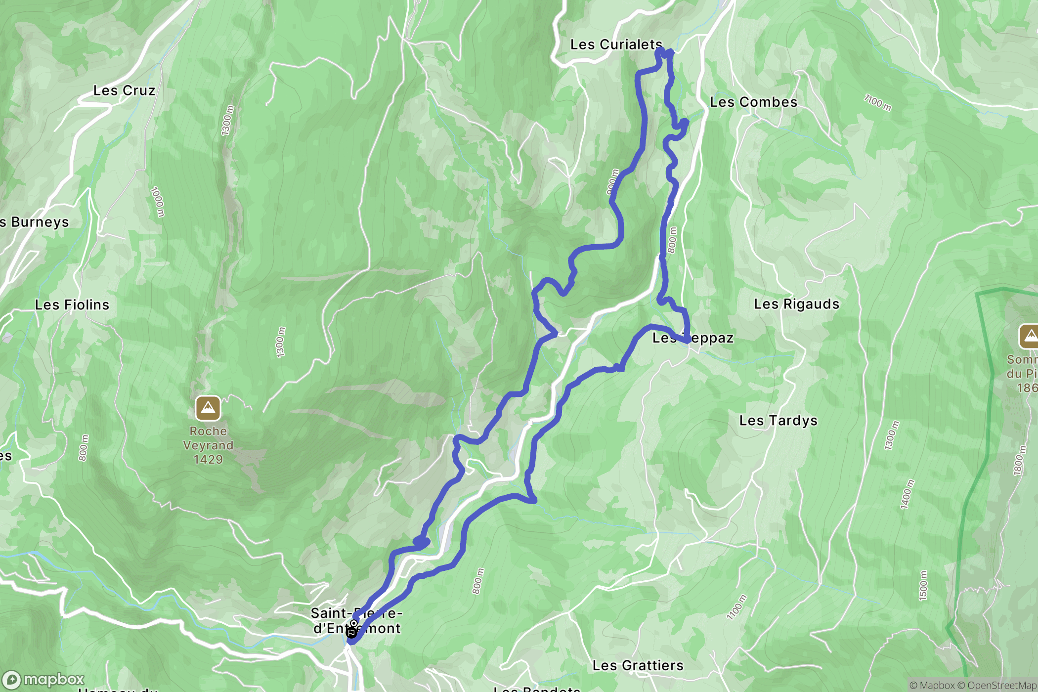 Saint-Pierre-d'Entremont : carte du parcours de randonnée - France