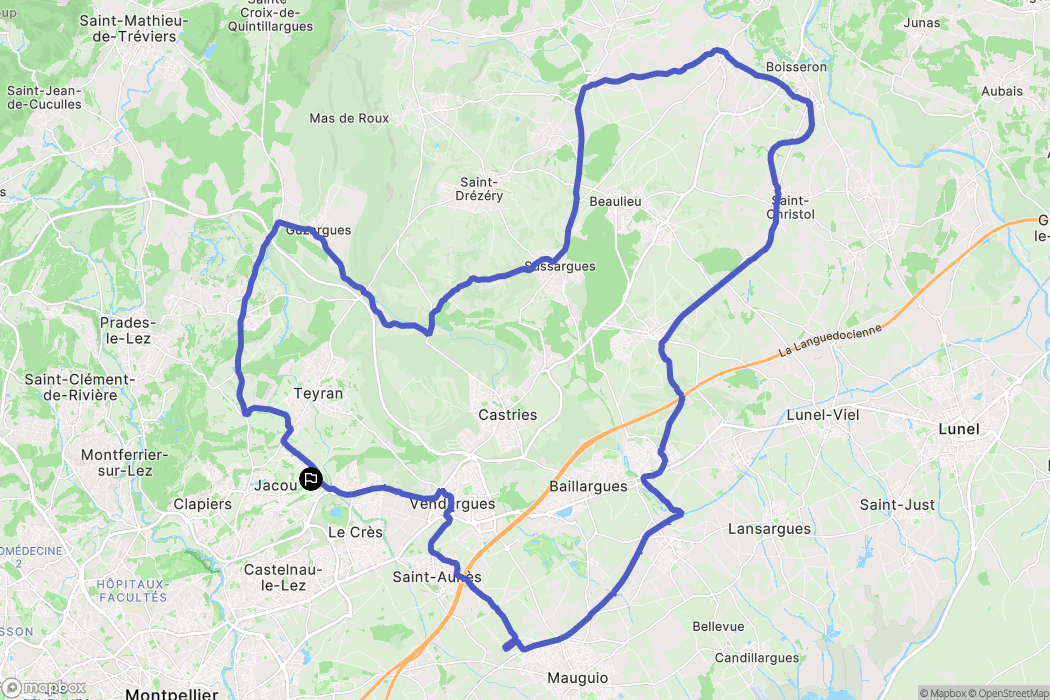 Jacou : carte du parcours de randonnée - France