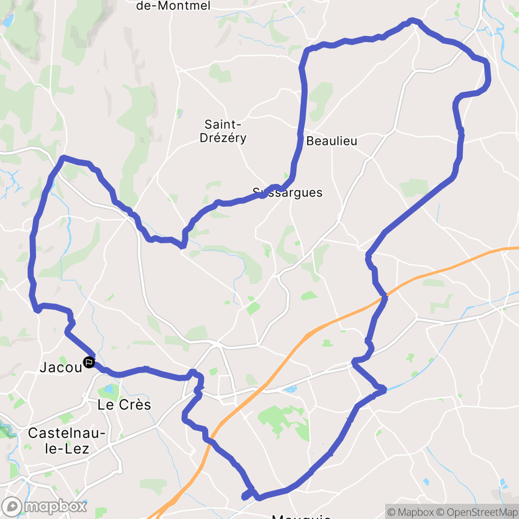 Jacou : carte du parcours de randonnée - France