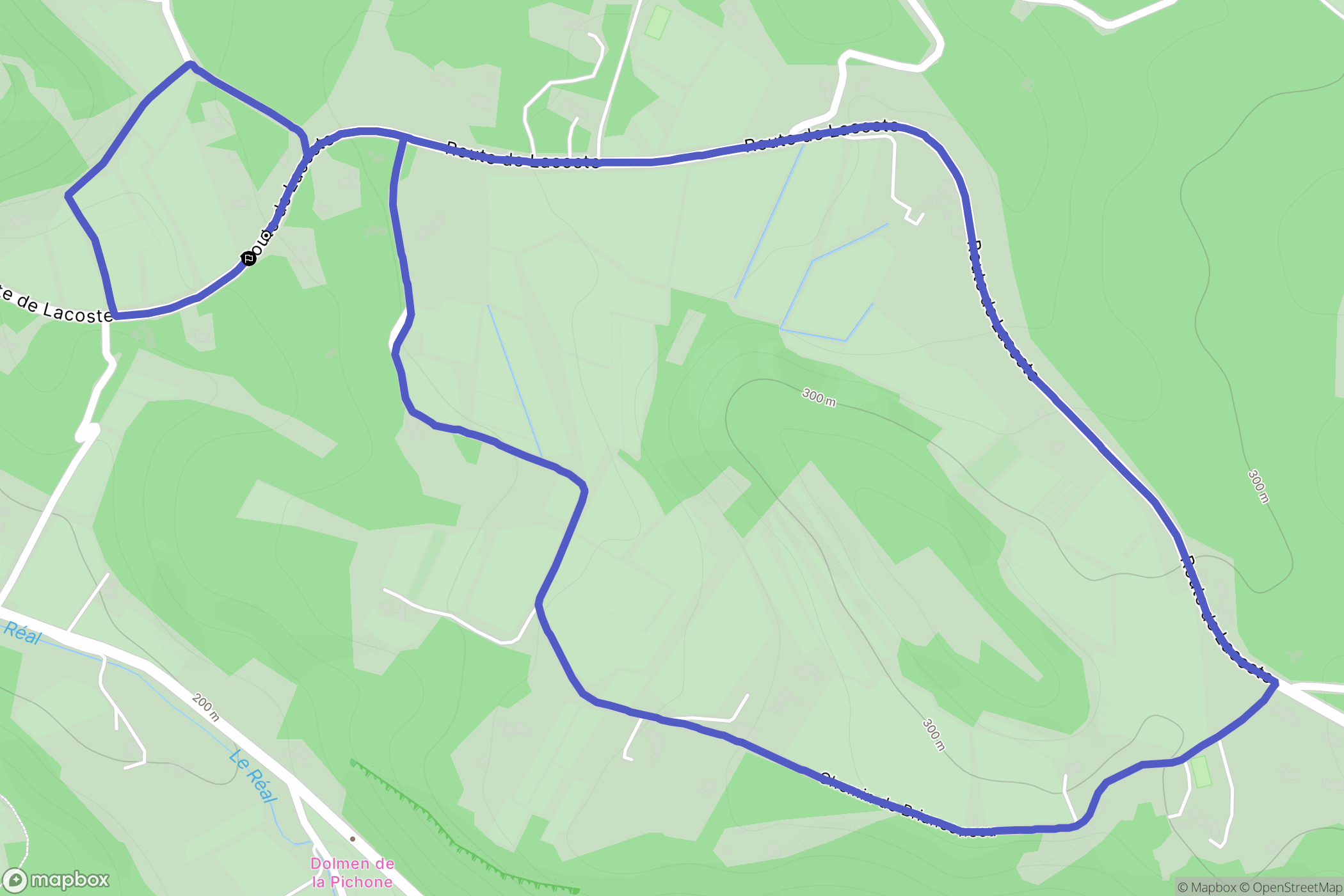 Ménerbes : carte du parcours de randonnée - France