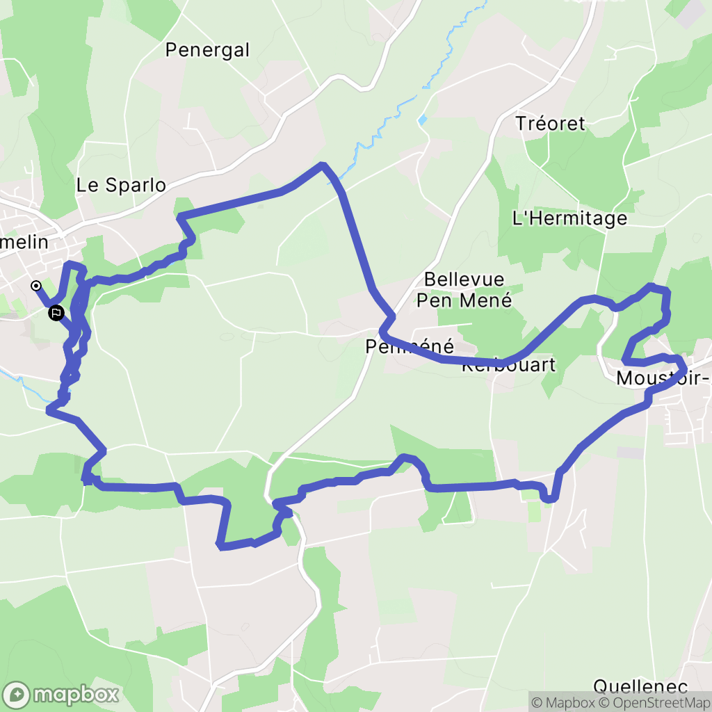 Plumelin : carte du parcours de randonnée - France