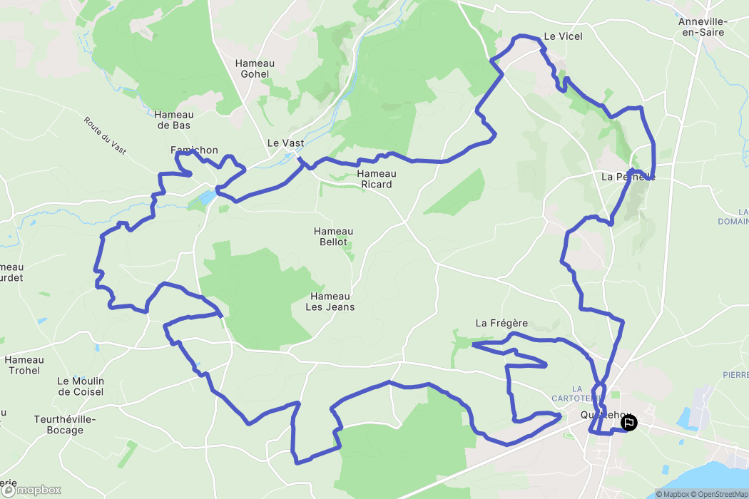 Quettehou : carte du parcours de randonnée - France