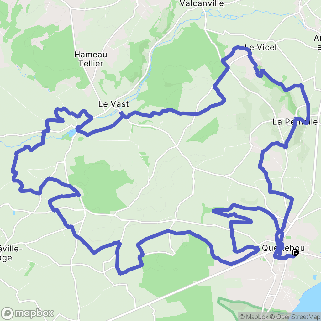 Quettehou : carte du parcours de randonnée - France
