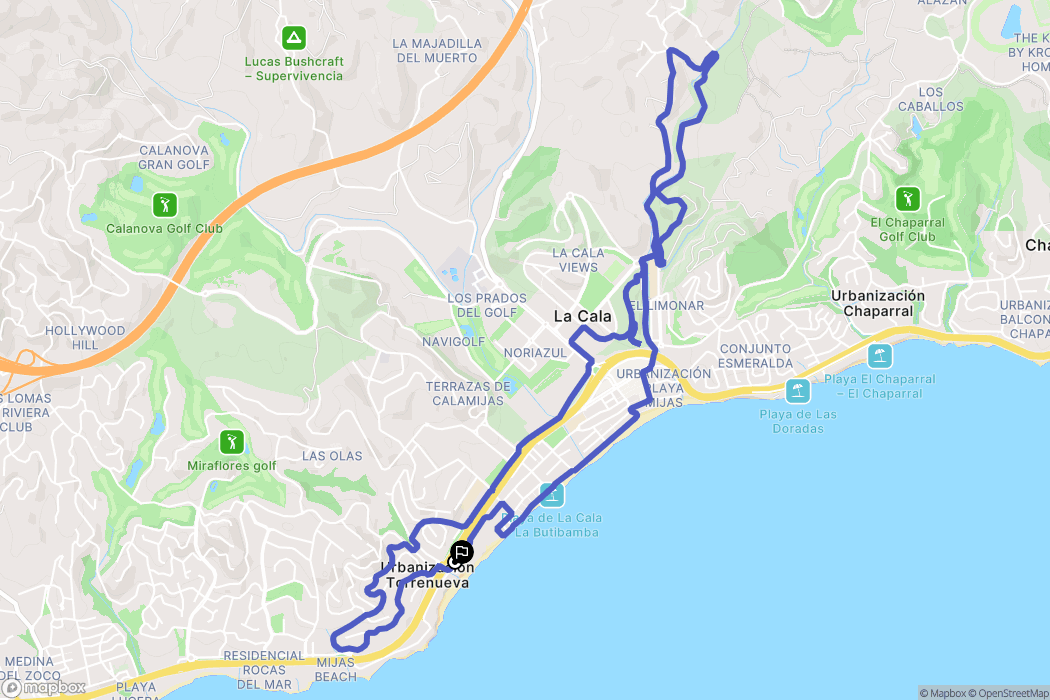 Las Lagunas de Mijas : carte du parcours de randonnée - Spain