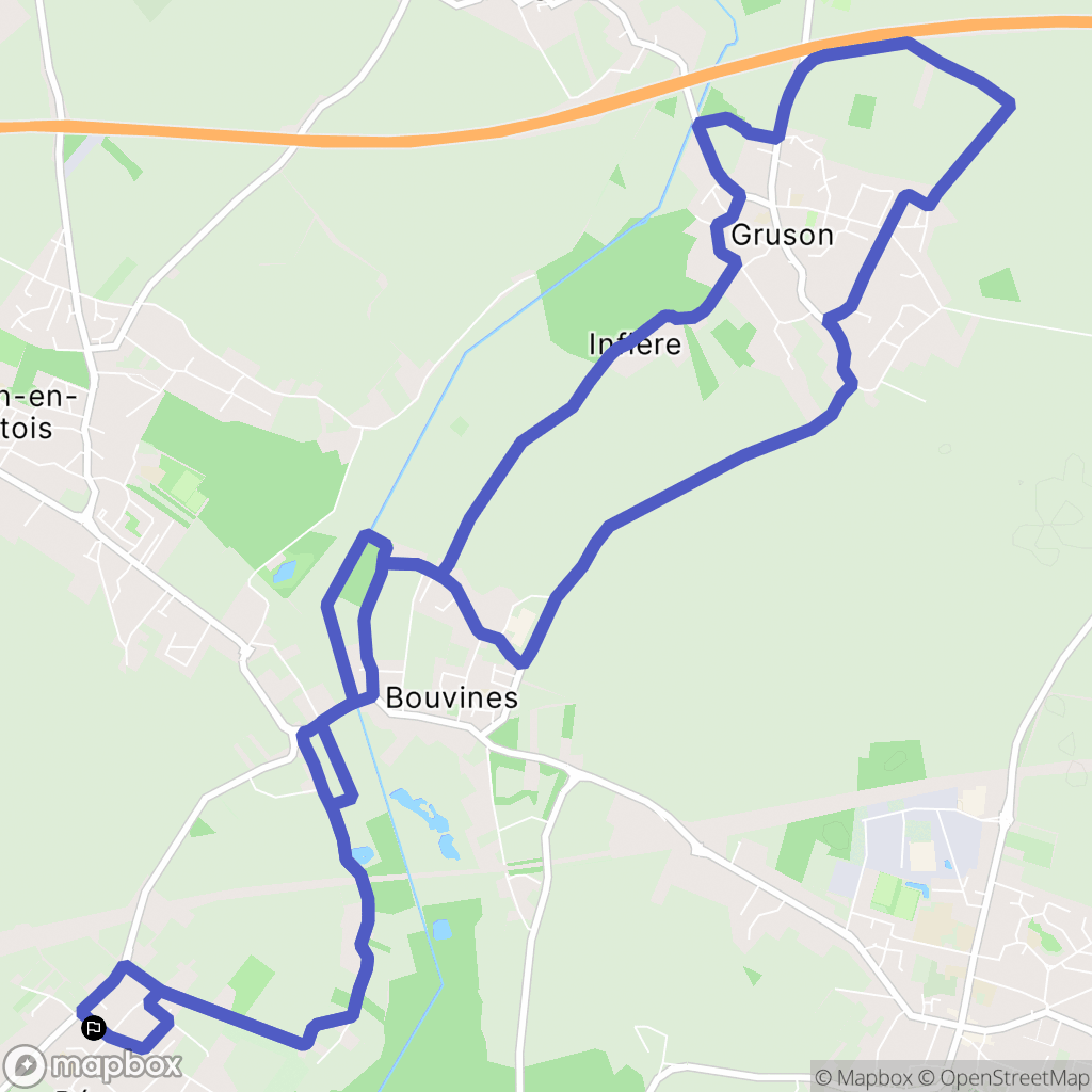 Péronne-en-Mélantois : carte du parcours de randonnée - France