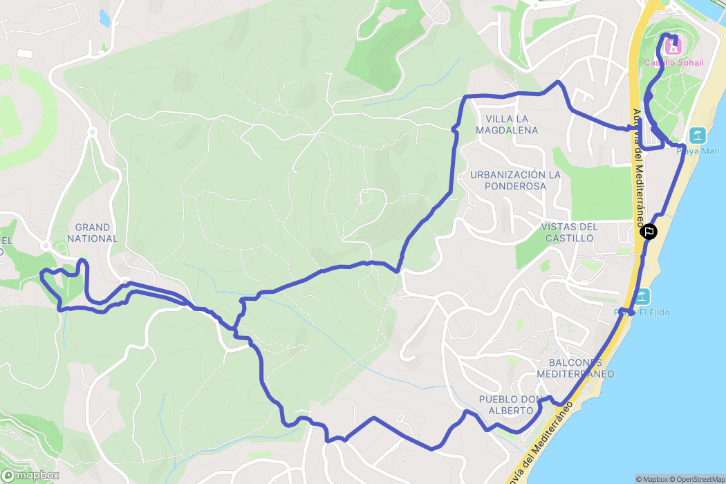 Fuengirola : carte du parcours de randonnée - Spain