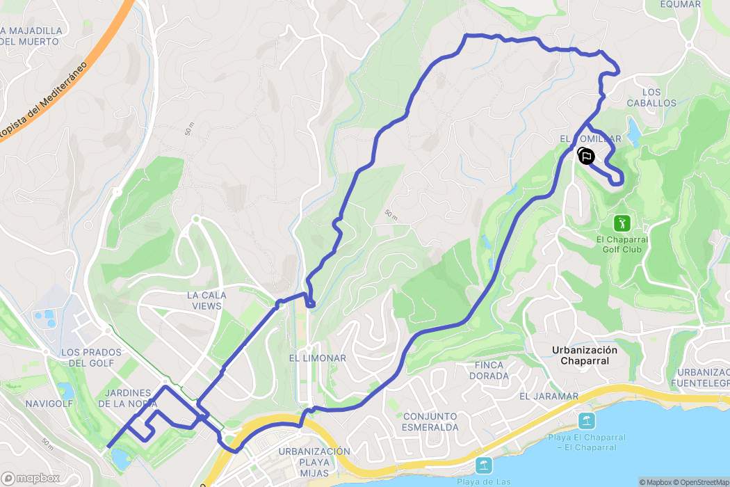 Las Lagunas de Mijas : carte du parcours de randonnée - Spain