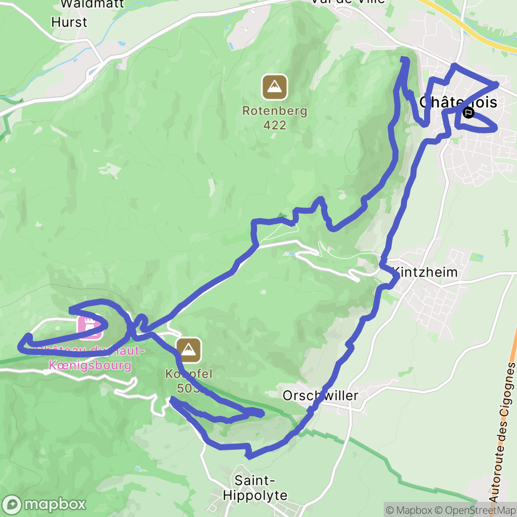 Châtenois : carte du parcours de randonnée - France