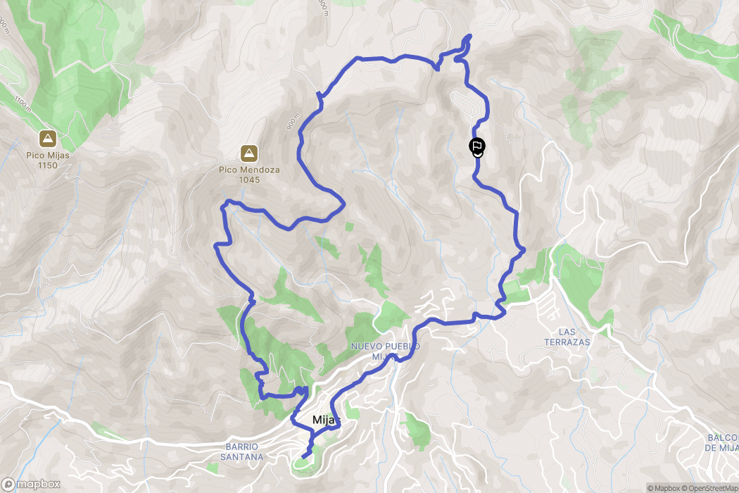 Mijas : carte du parcours de randonnée - Spain