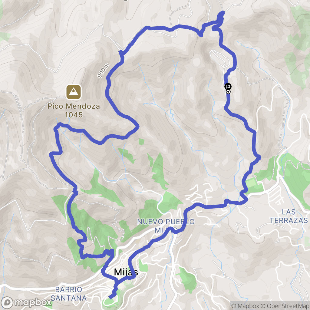 Mijas : carte du parcours de randonnée - Spain