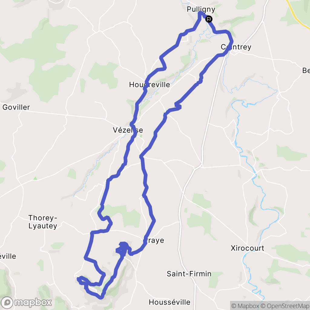Pulligny : carte du parcours de randonnée - France
