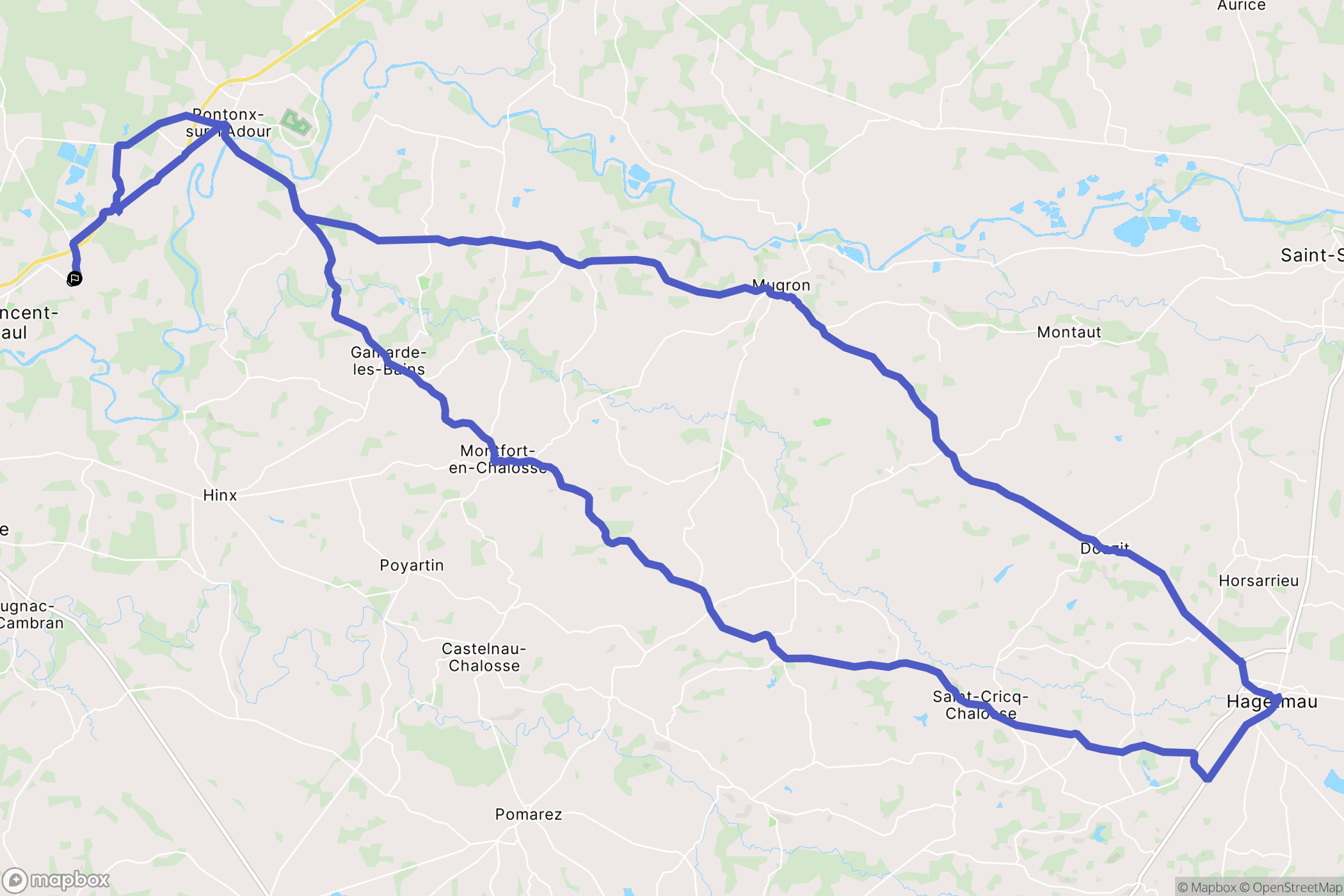 Téthieu : carte du parcours de randonnée - France