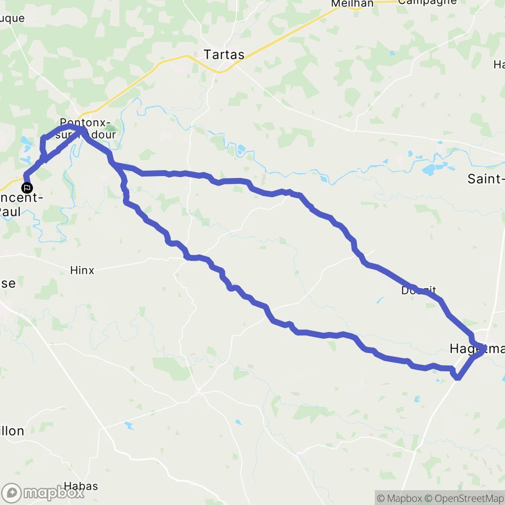 Téthieu : carte du parcours de randonnée - France