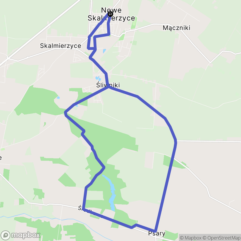 Nowe Skalmierzyce: mapa trasy - Poland