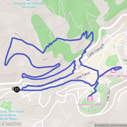 Mijas : carte du parcours de randonnée - Spain