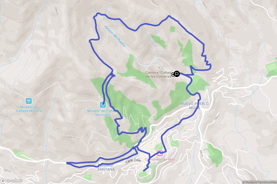 Mijas : carte du parcours de randonnée - Spain