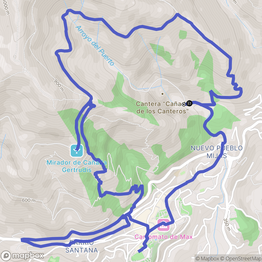 Mijas : carte du parcours de randonnée - Spain
