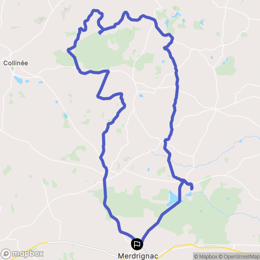 Merdrignac : carte du parcours de randonnée - France