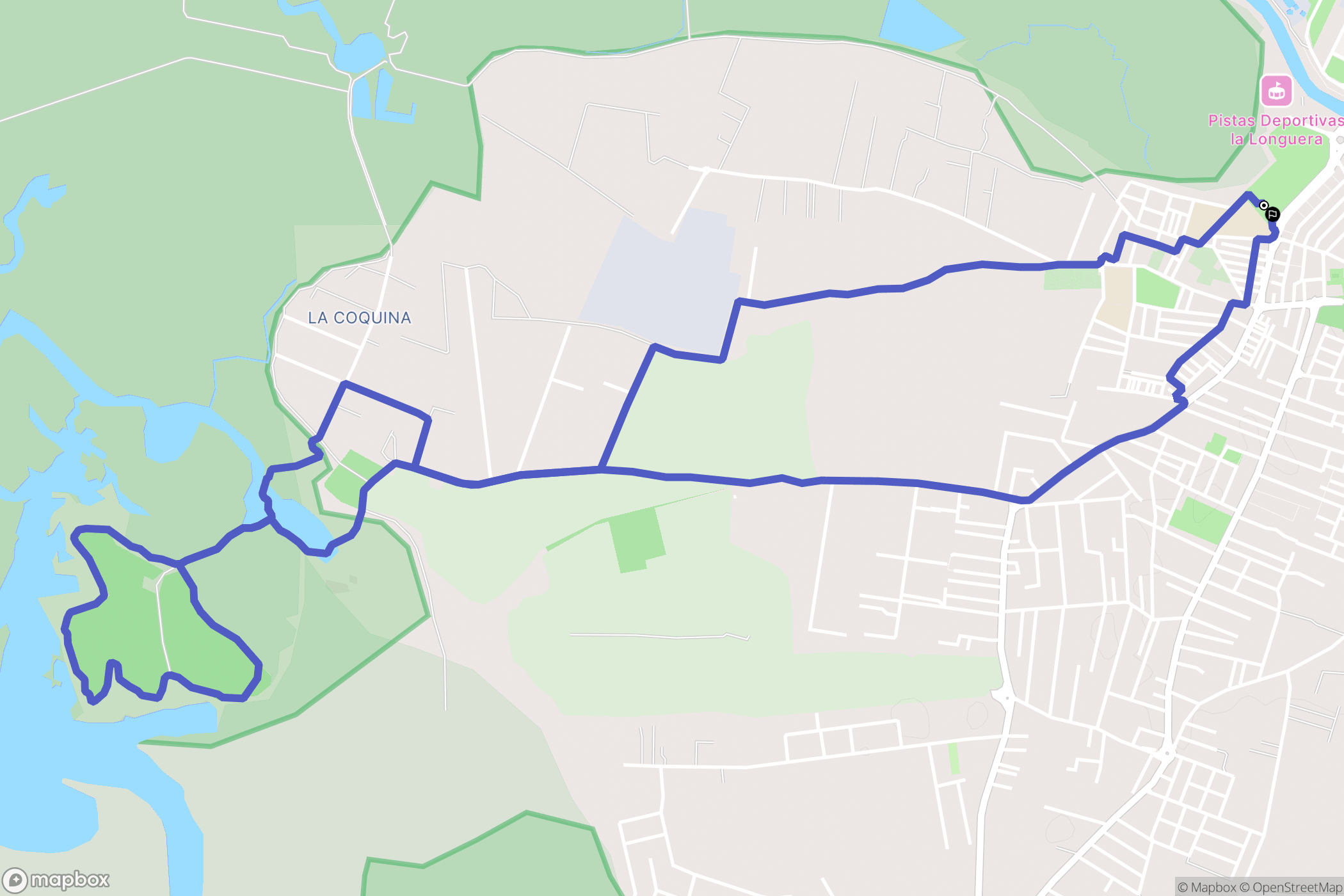 Chiclana de la Frontera : carte du parcours de randonnée - Spain