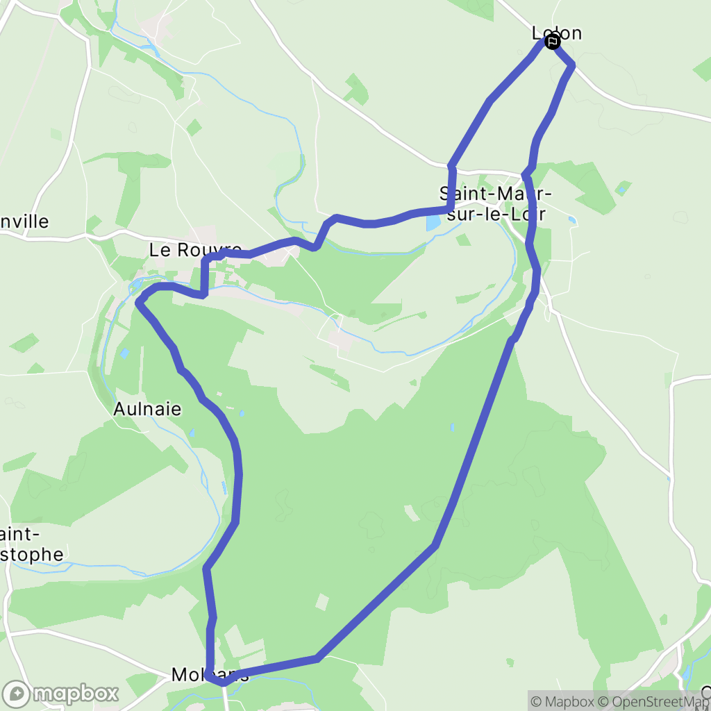 Saint-Maur-sur-le-Loir : carte du parcours de randonnée - France