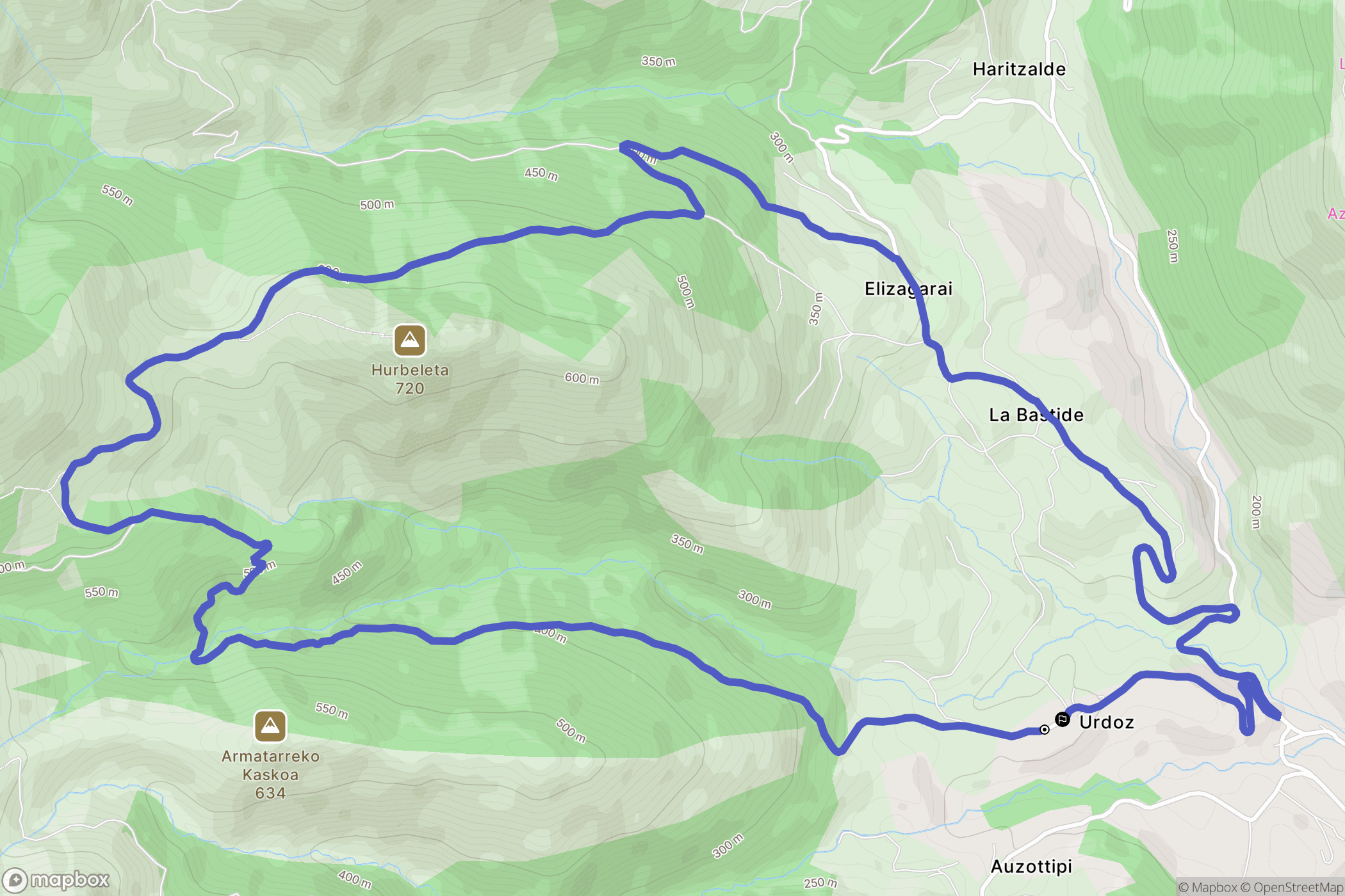 Saint-Étienne-de-Baïgorry : carte du parcours de randonnée - France