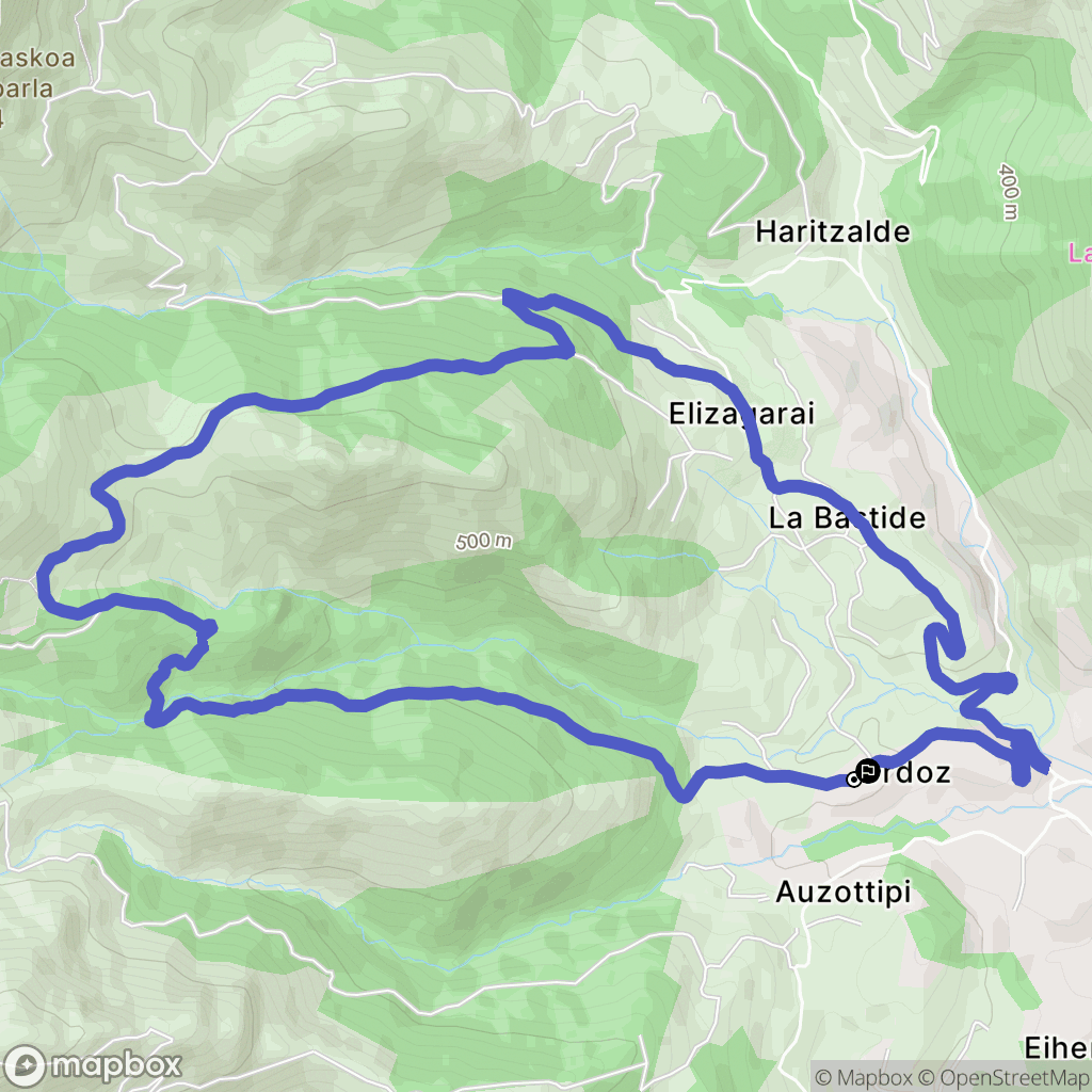 Saint-Étienne-de-Baïgorry : carte du parcours de randonnée - France