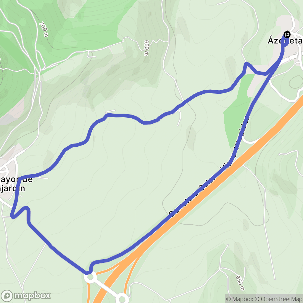 Azqueta : carte du parcours de randonnée - Spain